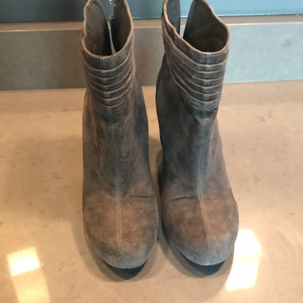 Suede booties.